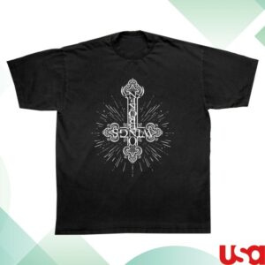 Friends Family Forever Merch On Broken Wings Crucifix Tee