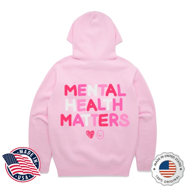 Happiness Project Merch Store Mental Health Matters Heart Hoodie Pink 3 Happiness Project Merch Store Mental Health Matters Heart Hoodie Pink