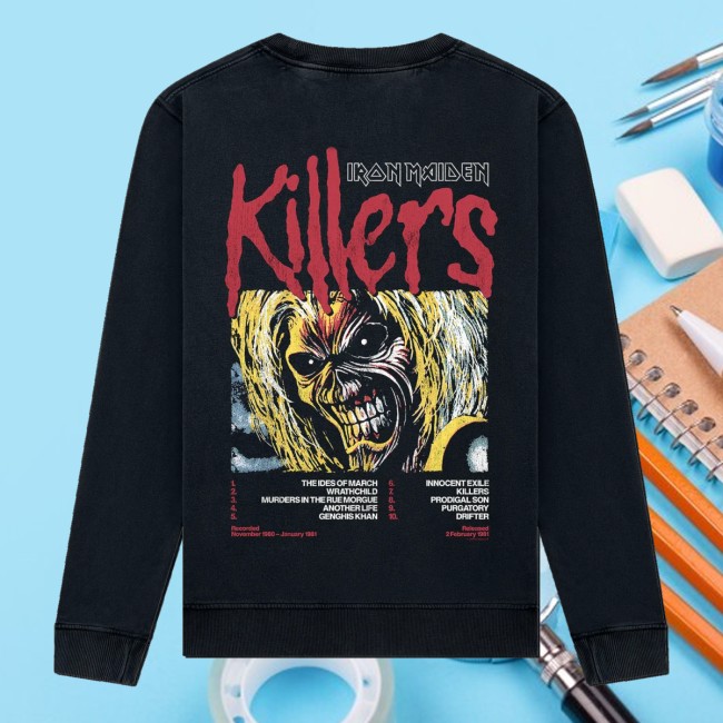 Iron Maiden Merch Store Killers 45 Tracklist Vintage Sweatshirt