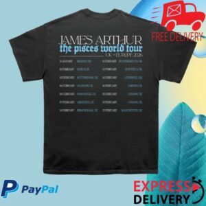 James Arthur Merch Store Pisces Photo Itin 2026 Charcoal Tee