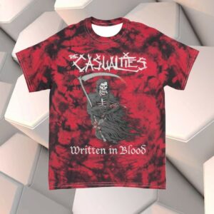 The Casualties Merch Store Written In Blood Shirt Red Crystal Dye