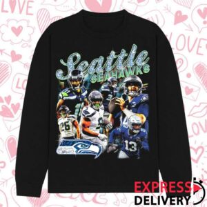 Tribute Head Merch Shop Seahawks Super Bowl Lx Long Sleeve - Washed Black