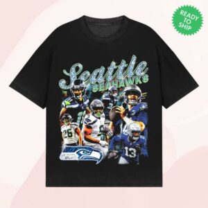 Tribute Head Merch Shop Seahawks Super Bowl Lx Short Sleeve - Washed Black