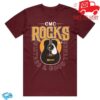 Cmc Rocks Merch Shop Guitar Silhouette Unisex Burgundy Tshirt