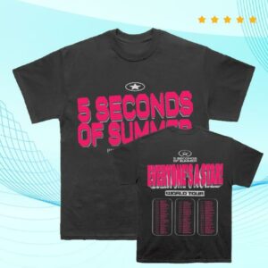 5 Seconds Of Summer Shop Merch Store Everyone's A Star! World Tour Black Tee