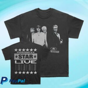 5 Seconds Of Summer Shop Merch Store Portrait Live Faded Black Tee