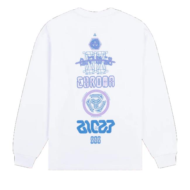Bicep Store Merch Bicep Chroma Longsleeve Blue On White 4 Bicep Store Merch Bicep Chroma Longsleeve Blue On White