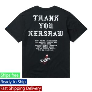 Born X Raised Merch Store Born X Raised Dodgers Thank You Kershaw Shirt Black