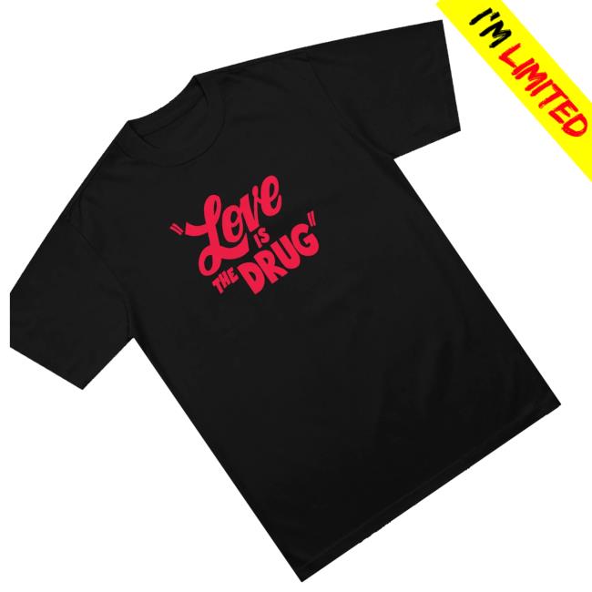 Bryan Ferry Merch Shop Love Is The Drug Shirt (Red Logo) 3 Bryan Ferry Merch Shop Love Is The Drug T-Shirt (Red Logo)