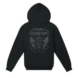 kenny C2c Country To Country Merch Store Angel Guitar Black Zip Hoodie