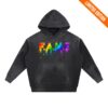 Chris Brown Merch Store F.A.M.E. 15Th Anniversary Splatter Washed Frayed Fleece Hoodie