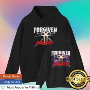 Christian Faith Apparel Merch Shop Store Forgiven Dangerous Christian Cross Faith Graphic Hoodie