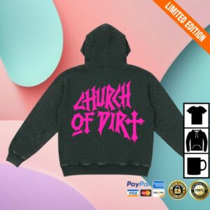 Church Of Dirt Merch Store Renovated Pink Vintage Black Leopard Hoodie
