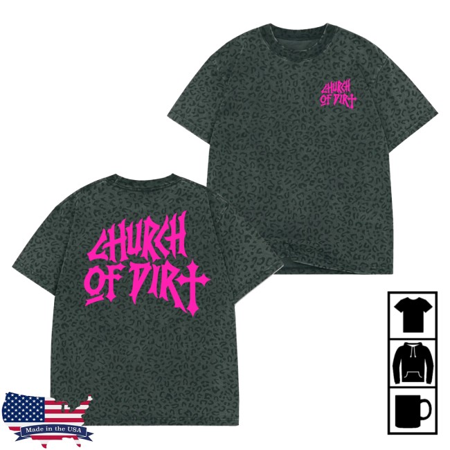 Church Of Dirt Merch Store Renovated Pink Vintage Black Leopard T-Shirt 4 Church Of Dirt Merch Store Renovated Pink Vintage Black Leopard T-Shirt