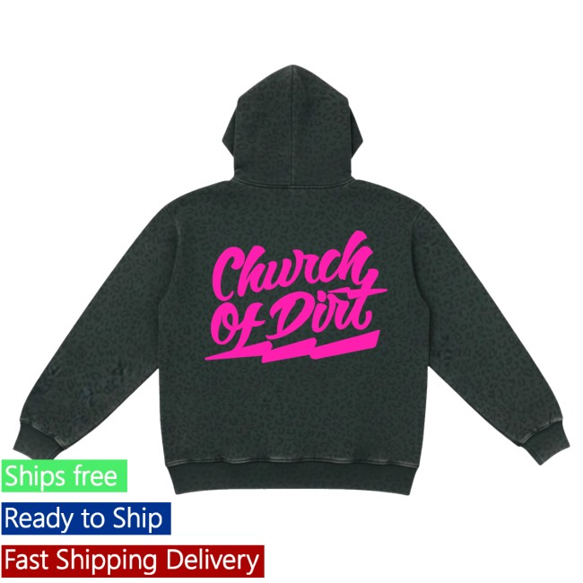 Church Of Dirt Merch Store Vintage Black Leopard Pink Bolt Hoodie 5 Church Of Dirt Merch Store Vintage Black Leopard Pink Bolt Hoodie