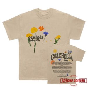 Coachella Merch Shop Pressed Flowers 2026 Lineup Tee