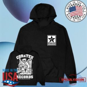 Coretex Records Merch Shop Store Coretex Star Bear Hoodie Black