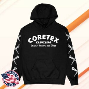 Coretex Records Merch Store Coretex Nails Hoodie Black-White