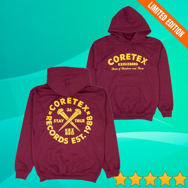 Coretex Records Merch Store Coretex Nails Hoodie Burgundy Yellow 4 Coretex Records Merch Store Coretex Nails Hoodie Burgundy Yellow