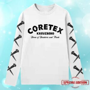 Coretex Records Merch Store Coretex Nails Longsleeve White-Black