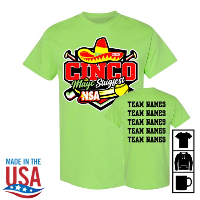 Diamond Sport Gear Shop Merch 2026 Nsa Cinco De Mayo Slugfest Fastpitch Tournament Shirts 3 Diamond Sport Gear Shop Merch 2026 Nsa Cinco De Mayo Slugfest Fastpitch Tournament Shirt
