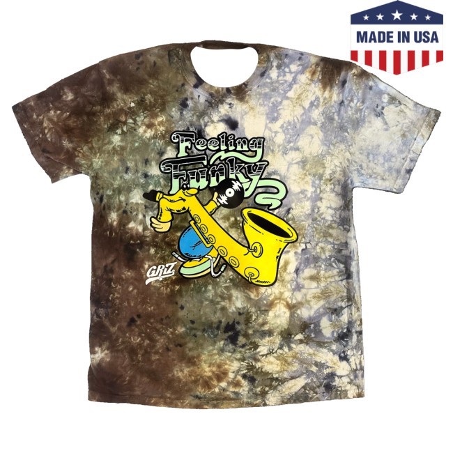 Griz Merch Store Griz Feeling Funky T-Shirt In Earth Shades Tie Dye 2 Griz Merch Store Griz Feeling Funky T-Shirt In Earth Shades Tie Dye