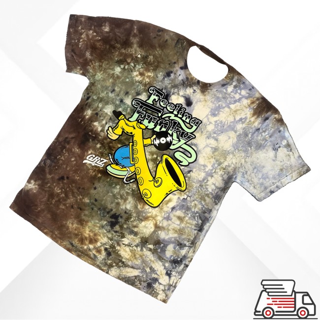 Griz Merch Store Griz Feeling Funky T-Shirt In Earth Shades Tie Dye 3 Griz Merch Store Griz Feeling Funky T-Shirt In Earth Shades Tie Dye