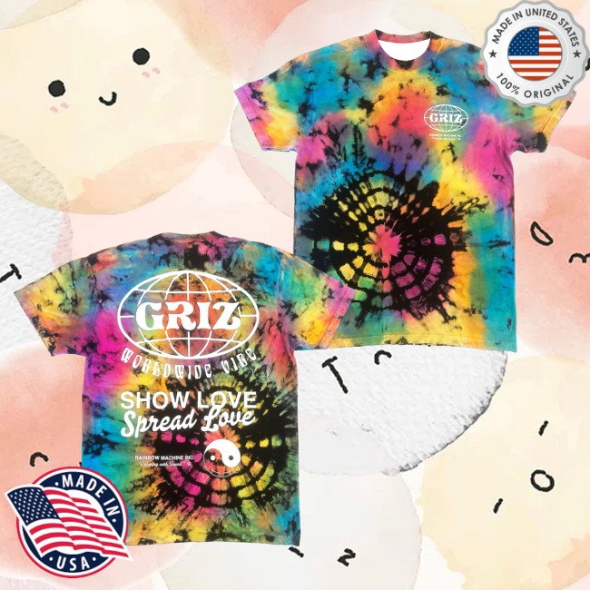Griz Merch Store Griz Worldwide Vibe Rainbow Reverse Dye T-Shirt 4 Griz Merch Store Griz Worldwide Vibe Rainbow Reverse Dye T-Shirt