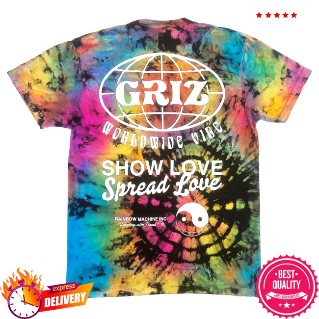 Griz Merch Store Griz Worldwide Vibe Rainbow Reverse Dye T-Shirt 5 Griz Merch Store Griz Worldwide Vibe Rainbow Reverse Dye T-Shirt