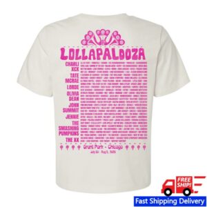 Lollapalooza Merch Store 2026 Women's Lolla Guide Lineup Boxy Shirt