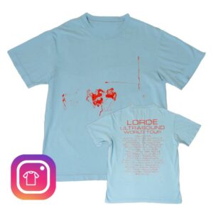Lorde Merch Shop 2025 Blue Sketch Dateback Tee