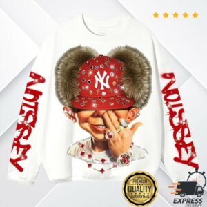 Noissey Merch Store Noissey Iced Out Red Cap Figure Graphic Long Sleeve Streetwear Shirt