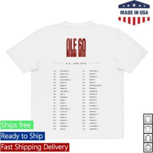 Ole 60 Merch Store 2025 White Tour Shirt