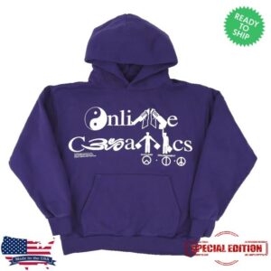 Online Ceramics Merch Store Peace Logo Purple Hoodie