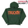 Online Ceramics Merch Store Truckin' Dark Green Hoodie