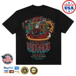 Pistons313 Merch Shop Pistons Detroit Basketball Bouquet Tee By 'Jko Studios'