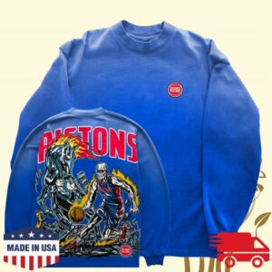 Pistons313 Store Merch Shop Warren Lotas X Detroit Pistons Detroit Horsepower 2 Long Sleeve T-Shirt