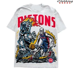 Pistons313 Store Merch Shop Warren Lotas X Detroit Pistons Detroit Horsepower 2 T-Shirt