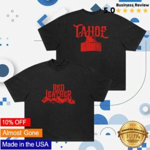 Red Leather Merch Store Mountains And Hat Tahoe T-Shirt