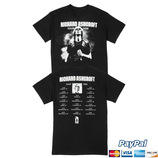 Richard Ashcroft Store Merch Richard Ashcroft 2026 Tour Dateback Shirt 5 Richard Ashcroft Store Merch Richard Ashcroft 2026 Tour Dateback Shirt