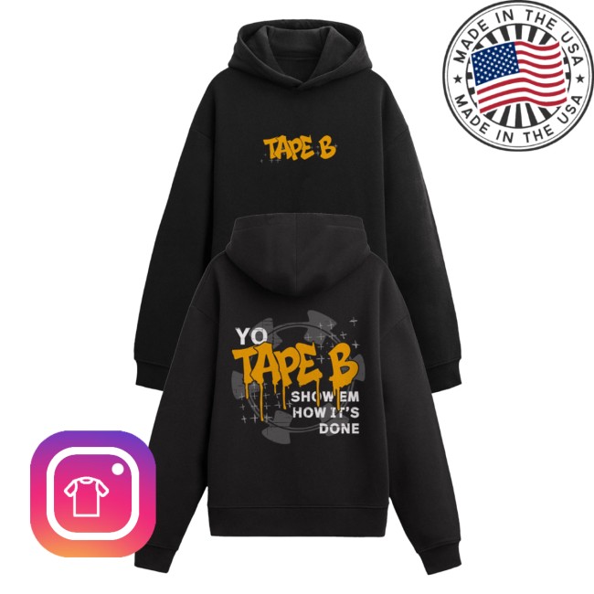 Tape B Merch Store Tape B Drippin Hoodie Black 5 Tape B Merch Store Tape B Drippin Hoodie Black