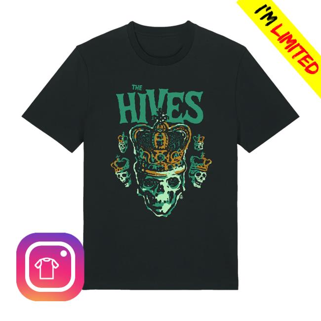 The Hives Merch Store Green Skull Crown Black Shirt 2 The Hives Merch Store Green Skull Crown Black Shirt