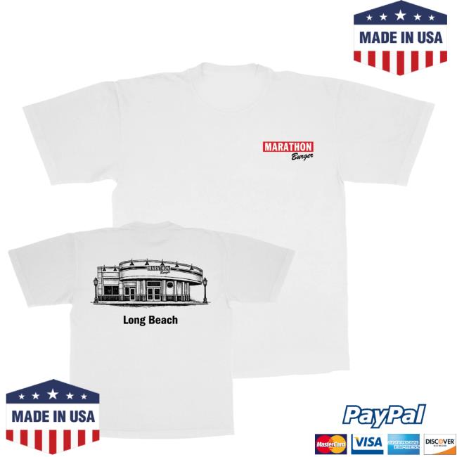 The Marathon Clothing Merch Shop Long Beach Burger Shirt White 4 The Marathon Clothing Merch Shop Long Beach Burger T-Shirt White