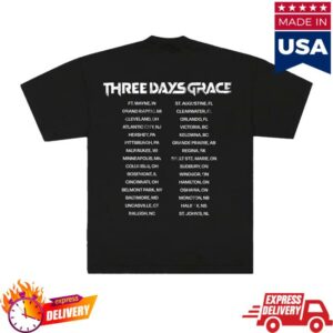 Three Days Grace Merch Store 2026 Album Stripe Tour Shirt