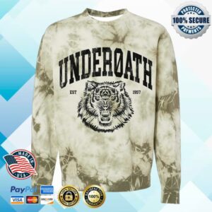 Underoath777 Merch Shop Store Tiger Tie-Dyed Crewneck