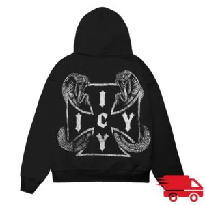kenny Wear Icy Merch Store Snake Cross Full Zip Graphic Hoodie