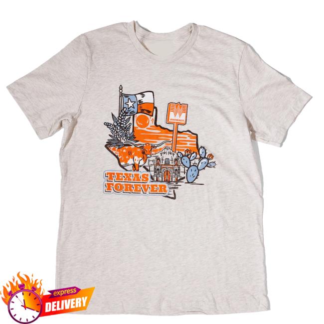 Whatastore Merch Shop The Alamo X Whataburger Texas Forever Tee Shirt 1 Whatastore Merch Shop The Alamo X Whataburger Texas Forever Tee