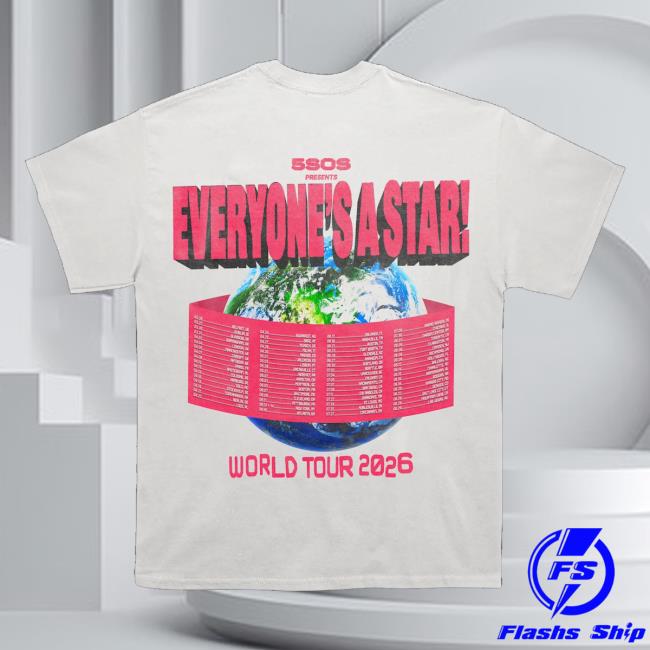 5 Seconds Of Summer Shop Merch Store Everyone's A Star! Photo Tee 4 5 Seconds Of Summer Shop Merch Store Everyone's A Star! Photo White Tee