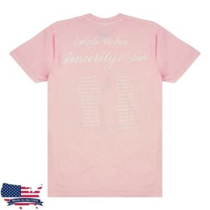 kenny sau Kali Uchis Shop Merch Sincerely Tour Pink Date Back Tee
