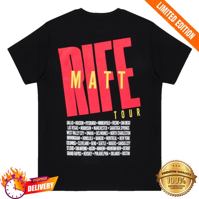 Matt Rife Merch Shop Stay Golden Tour Black T-Shirt 4 Matt Rife Merch Shop Stay Golden Tour Black T-Shirt